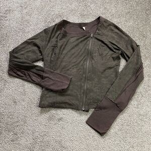 Miilla Outerwear Jacket Womens Medium Brown Full Zip Long Sleeve Stretch Casual